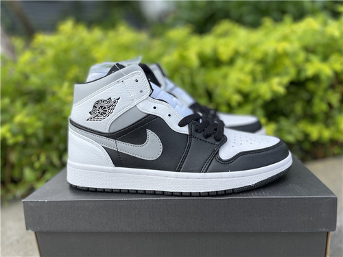 Original version_ Air Jordan 1 MID _White Shadow_ Zhongbang silver gray color matching_ the item number_ 554724-073_ full code shipment 36--45-f93640e9
